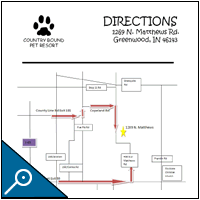 Map to the COUNTRY BOUND PET RESORT